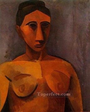  1908 Oil Painting - Buste de femme 2 1908 Cubism